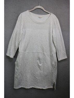 Eileen Fisher Sweatshirt 3/4 Sleeves Dress-Small/Petite-Pockets-Organic Cotton
